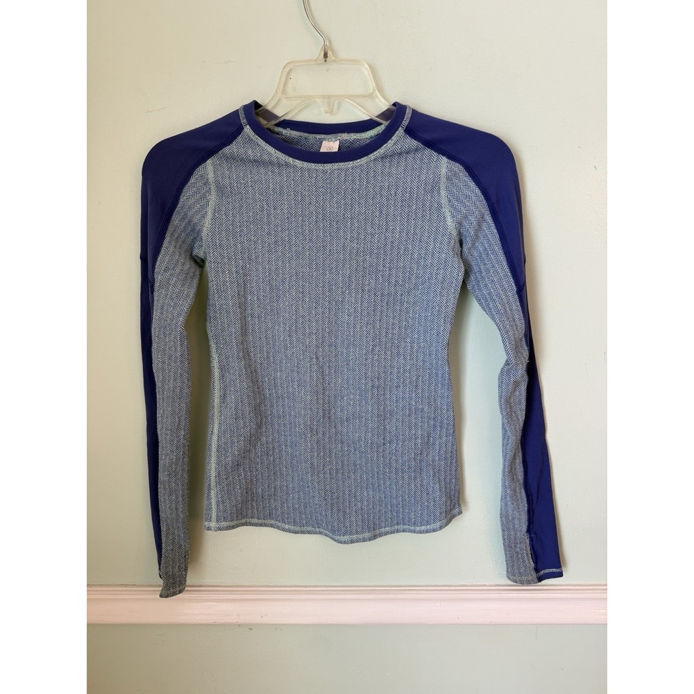 Ivivva Girls Shirt Size 10 blue Purple Long sleeve‎ thumbhole Gymnastics Cheer